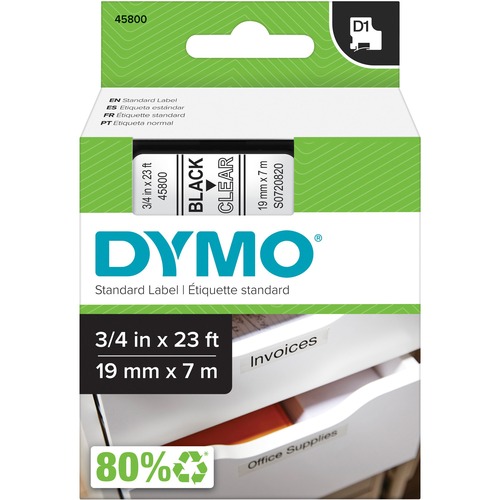 Dymo Dymo Black on Clear D1 Label Tape