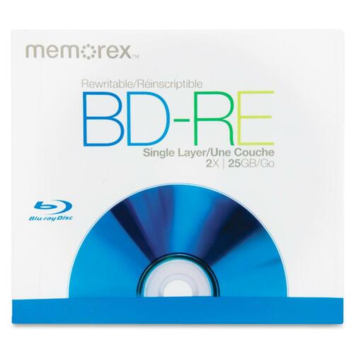 Memorex Memorex Blu-ray Rewritable Media - BD-RE - 2x - 25 GB - 1 Pack Jewel C