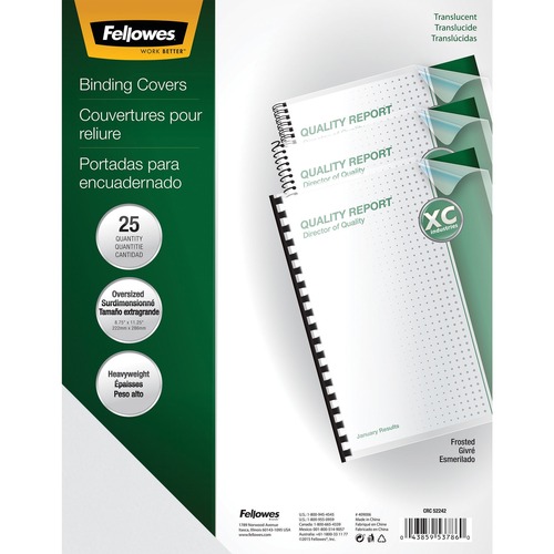 Fellowes Fellowes Futura Presentation Covers - Oversize, Frosted, 25 pack