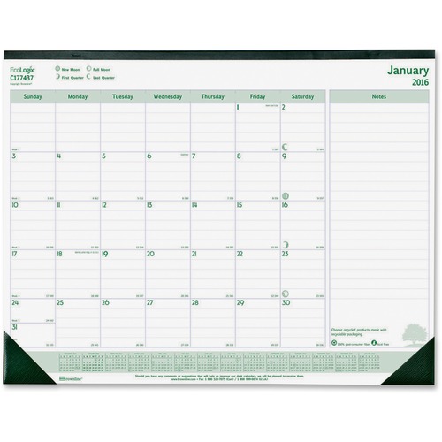 Rediform Rediform EcoLogix Monthly Desk Pad Calendar