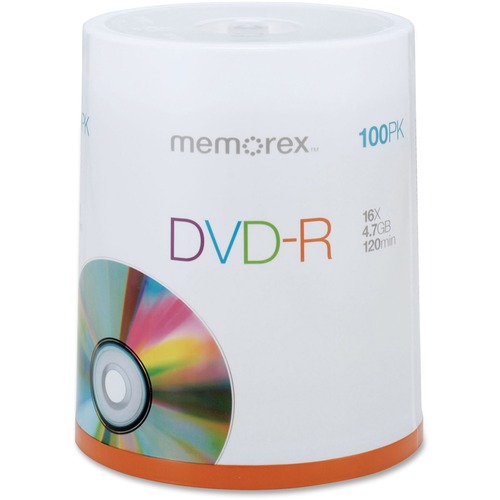 Memorex DVD Recordable Media - DVD-R - 16x - 4.70 GB - 100 Pack Spindl