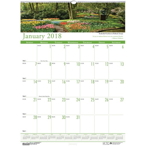 House of Doolittle House of Doolittle Earthscapes Gardens of the World Wall Calendar
