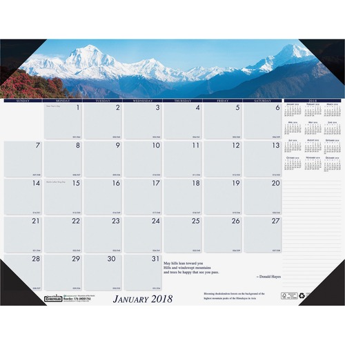 House of Doolittle Earthscapes Mountains of the World Desk Pad Calenda