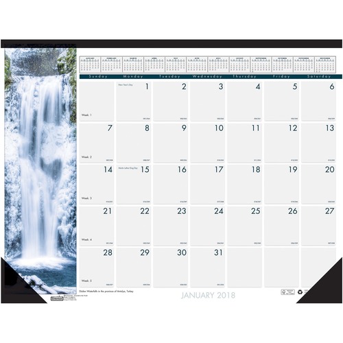 House of Doolittle Earthscapes Waterfalls of the World Desk Pad Calend