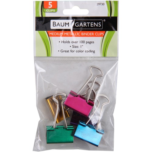 Baumgartens Metallic Colored Binder Clip