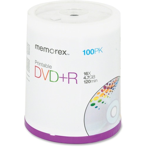 Memorex 05623 DVD Recordable Media - DVD+R - 4.70 GB - 100 Pack Spindl