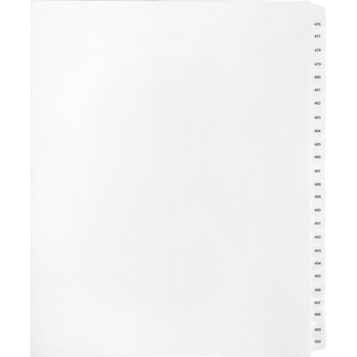 Kleer-Fax 90000 Series Numeric Side-Tab Index Divider