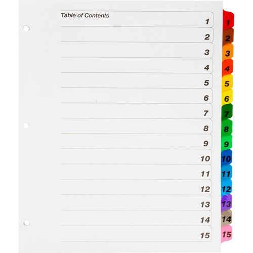 Kleer-Fax Kleer-Fax Numerical Binder Index Divider