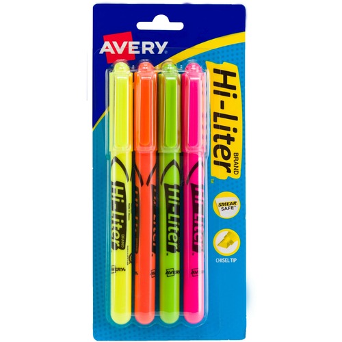 Avery Avery Hi-Liter Fluorescent Pen Style Highlighters