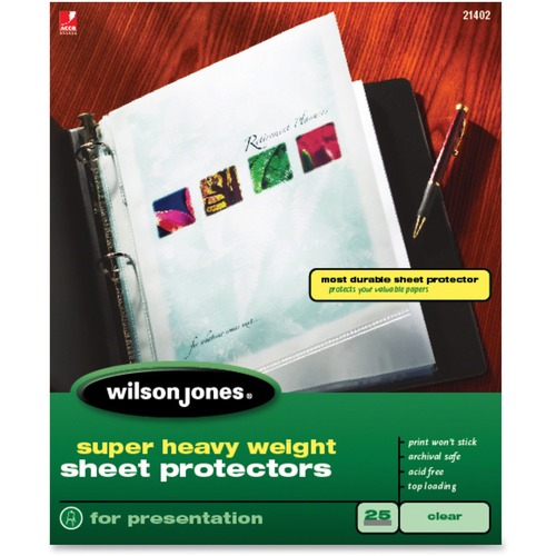 Wilson Jones Wilson Jones Super Heavy Wt Sheet Protectors