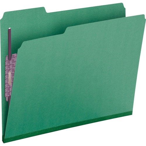 Smead Smead 14938 Green Colored Pressboard Fastener File Folders with SafeSH