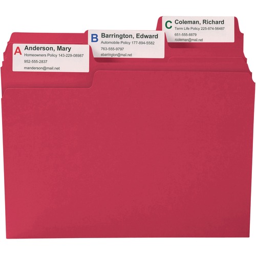 Smead Smead 11983 Red Colored SuperTab File Folders with Oversized Tab