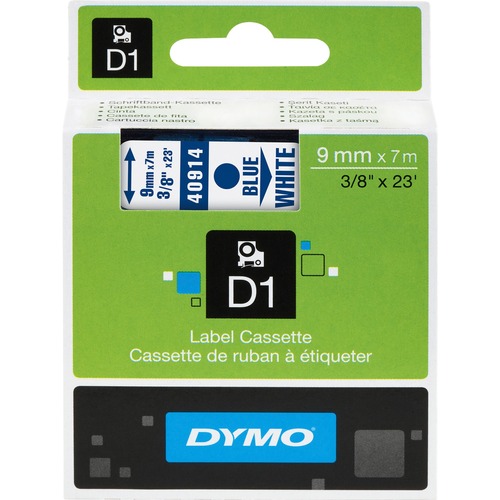 Dymo Blue on White D1 Tape