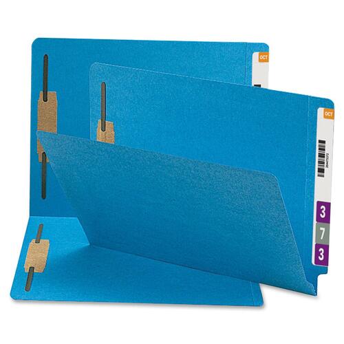 Smead Smead 34170 Blue 100% Recycled End Tab Colored Fastener File Folders