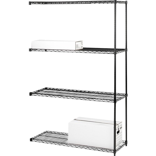 Lorell Lorell 4-Tier Industrial Wire Shelving Add-On-Unit