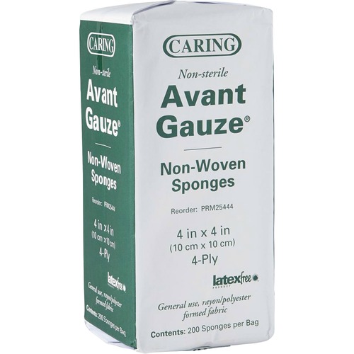 Caring Caring Nonsterile 4-ply Nonwoven Gauze Sponges