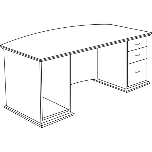 Lorell Lorell Contemporary 9000 Bow Front Desk