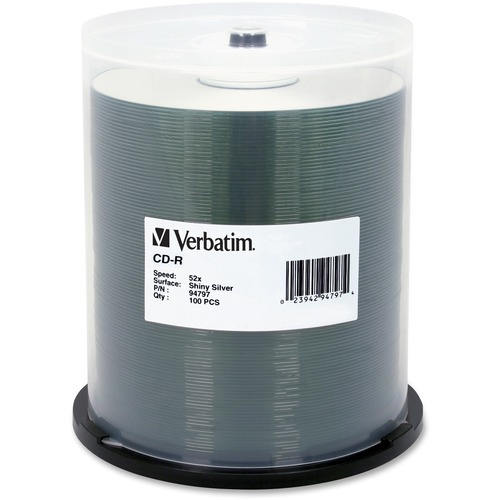 Verbatim CD-R 700MB 52X DataLifePlus Shiny Silver Silk Screen Printabl