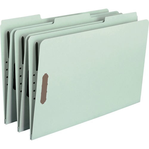 Smead Smead 20003 Gray/Green 100% Recycled Pressboard Fastener File Folders