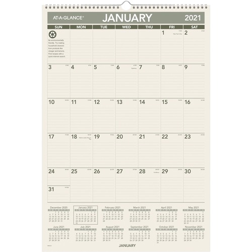 At-A-Glance Recycled Green Living Wall Calendar