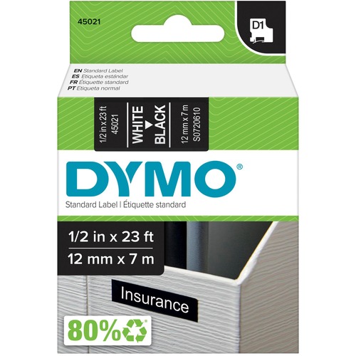 Dymo Dymo White on Black D1 Label Tape