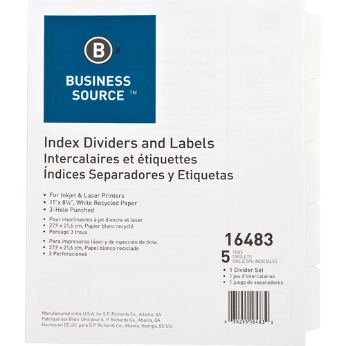 Business Source Business Source Punched Laser Tab Divider