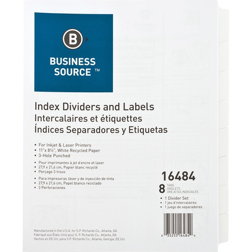 Business Source Punched Laser Tab Divider