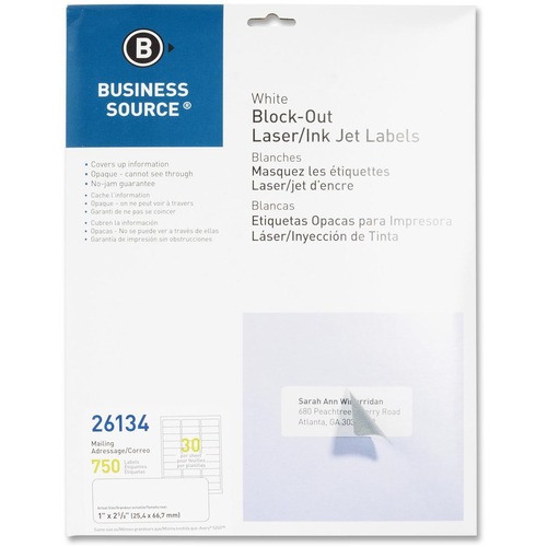 Business Source Business Source Block-out Mailing Laser/Inkjet Label