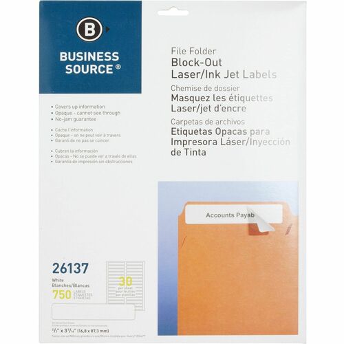 Business Source Business Source Block-out Filing Laser/Inkjet Label