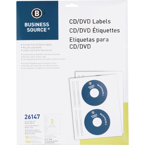 Business Source CD/DVD Laser/Inkjet Label