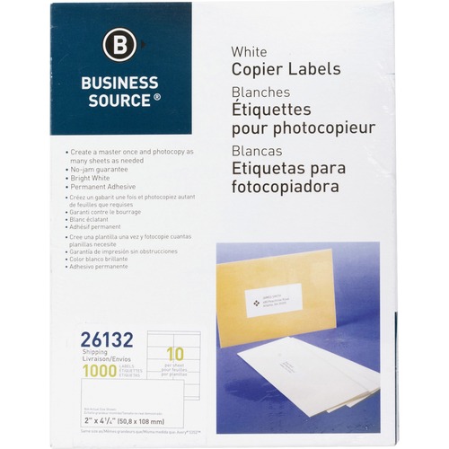 Business Source Business Source White Copier Mailing Label