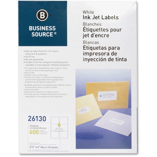 Business Source Mailing Inkjet Label