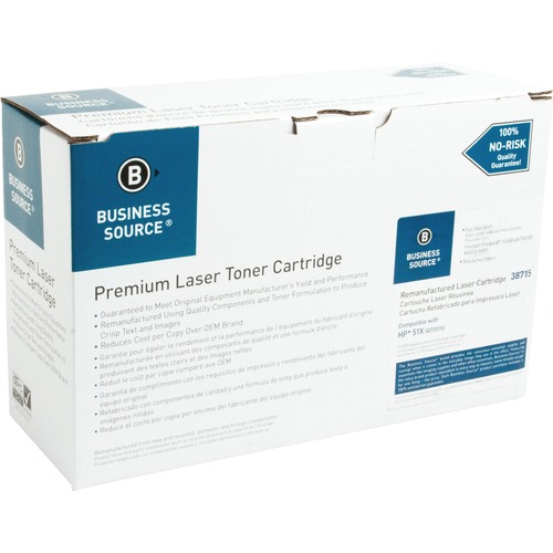 Business Source Remanufactured Toner Cartridge Alternative For HP 51X
