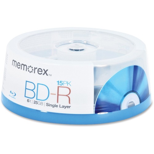 Memorex 98683 Blu-ray Recordable Media - BD-R - 6x - 25 GB - 15 Pack S