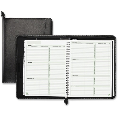 Day-Timer Day-Timer Green Series Black Leather Organizer Starter Set