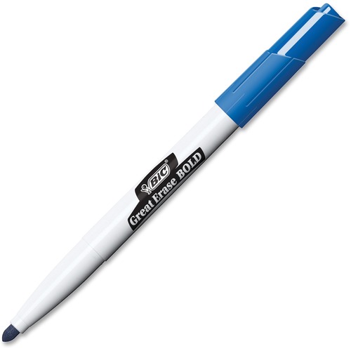 BIC Great Erase Bold Pocket Style Dry Erase Markers, Fine Point, Blue,