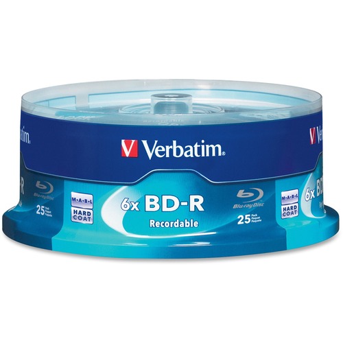 Verbatim Verbatim BD-R 25GB 6X with Branded Surface - 25pk Spindle Box