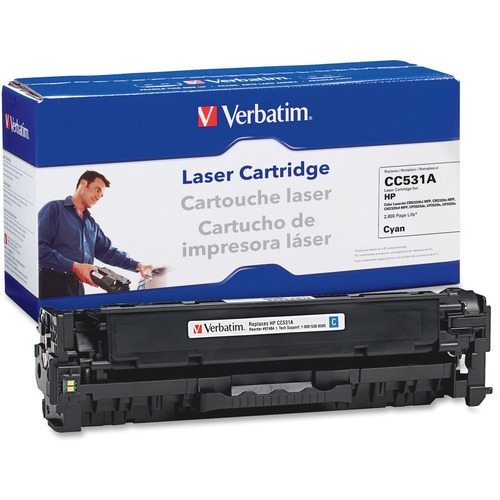 Verbatim HP CC531A Cyan Remanufactured Laser Toner Cartridge