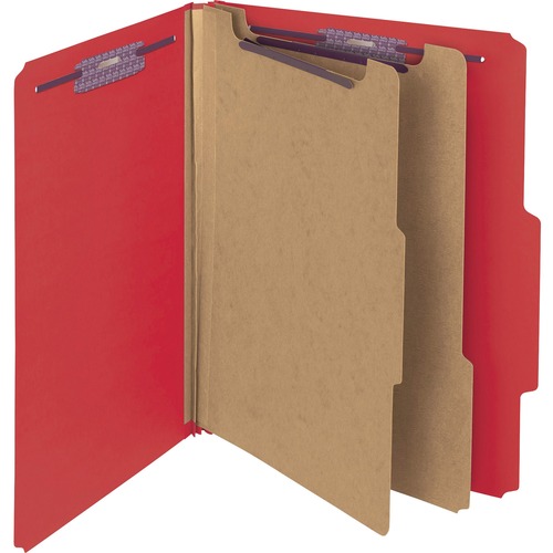 Smead 14202 Bright Red PressGuard Classification File Folder with Safe