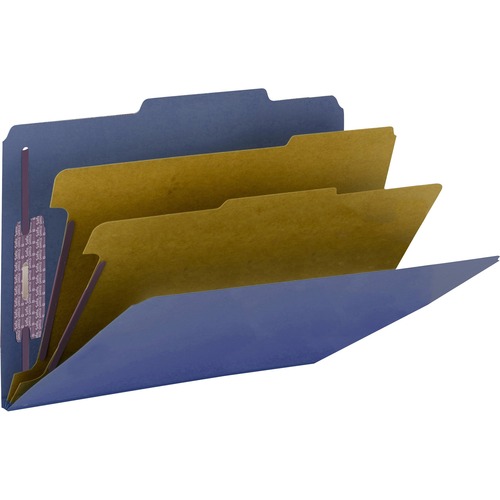Smead 19200 Dark Blue PressGuard Classification File Folder with SafeS