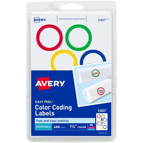 Avery Avery Color-Ringed Round Label