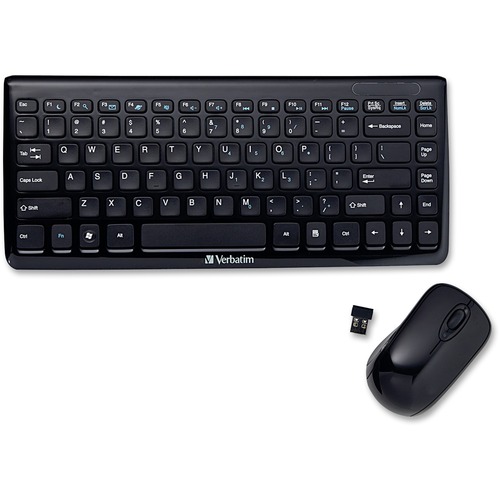 Verbatim Verbatim Wireless Mini Slim Keyboard and Optical Mouse - Black