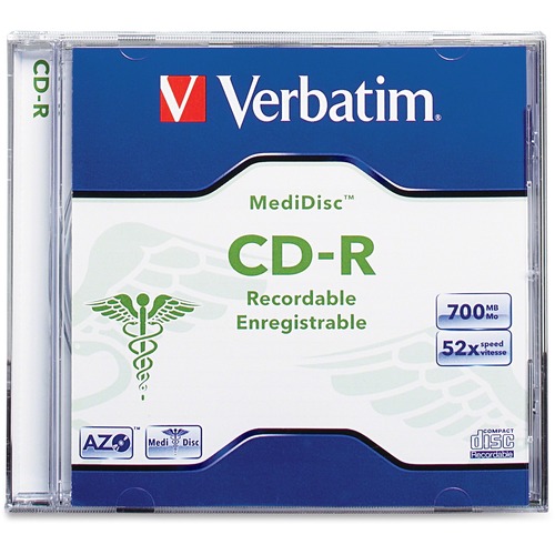 Verbatim MediDisc CD-R 700MB 52X Thermal Printable Branded Surface - 1