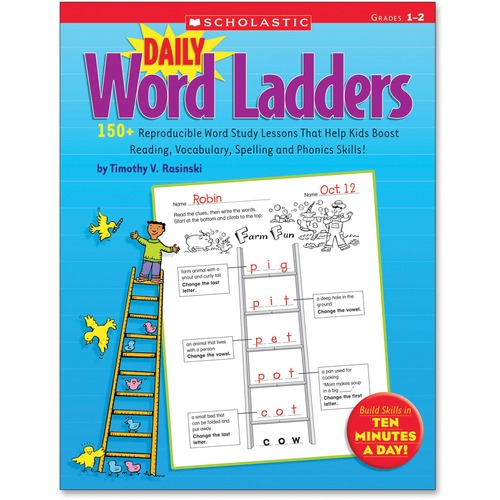 Scholastic Grade 1-2 Daily Word Ladders Workbook Education Printed Boo
