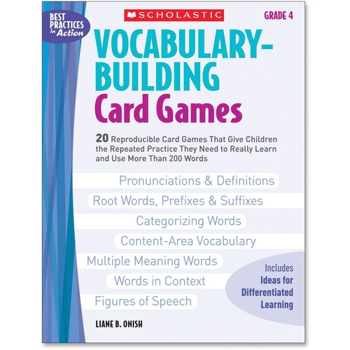 Scholastic Vocabulary-Building Card Games: Grade 4 Education Printed B