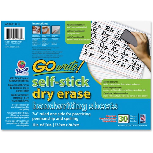 GoWrite! Self-stick Dry-Erase Handwrtng Sheets