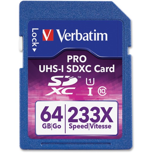 Verbatim Verbatim 64GB 233X Pro SDXC Memory Card, UHS-1 Class 10