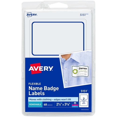 Avery Avery Blue Border Name Badge Label