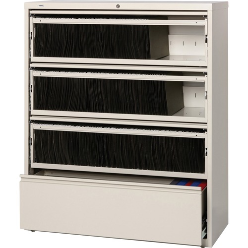 Lorell Lorell Receding Lateral File with Roll Out Shelves