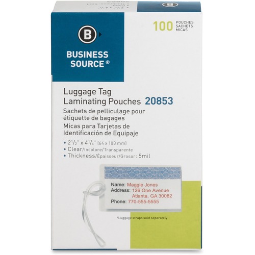 Business Source Business Source Laminating Luggage Tag Pouch